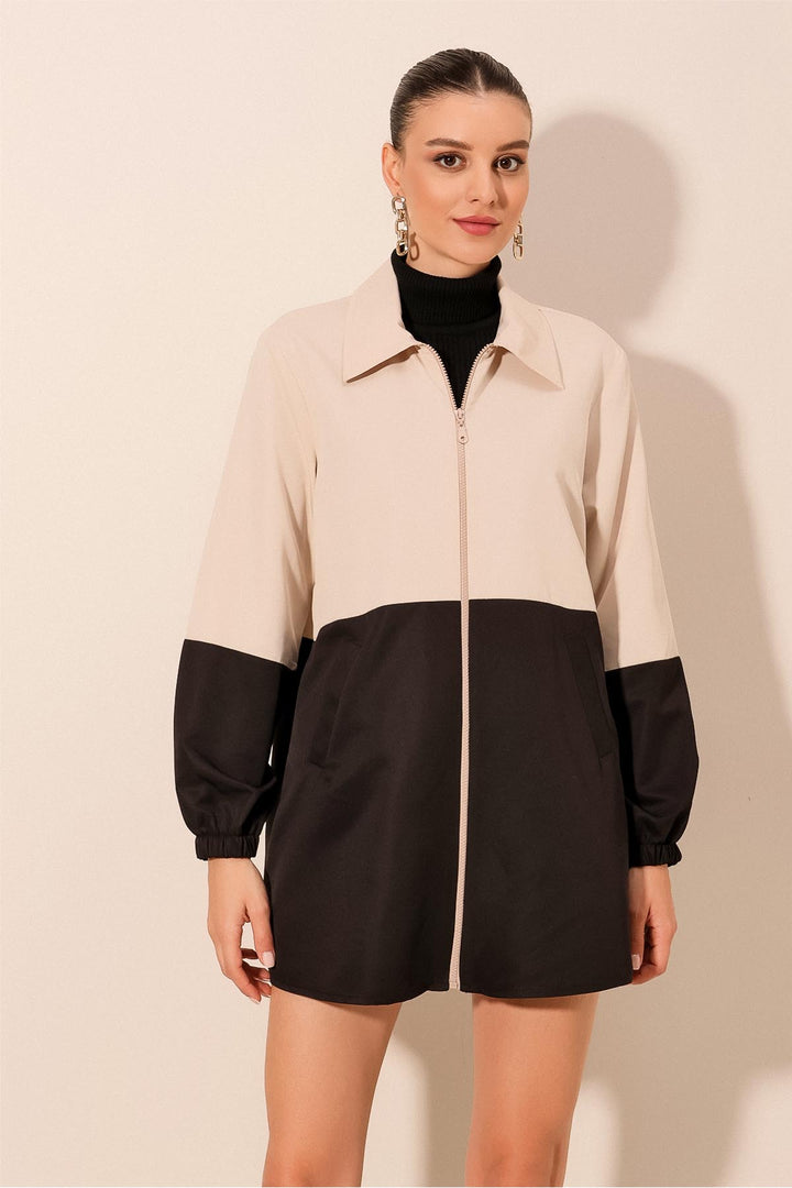 Bigdart Trench-coat saisonnier bicolore 5909 - Noir