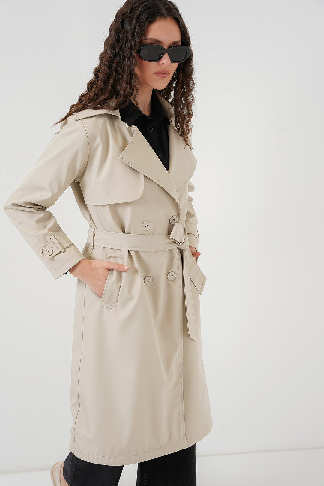 Bigdart 5918 Trench-coat à col croisé - Beige