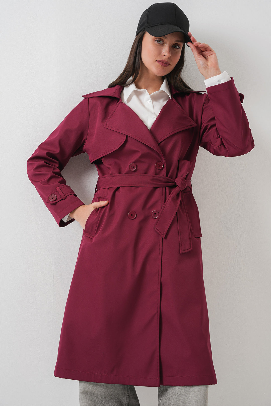 Bigdart Trench-coat à col croisé 5918 - Bordeaux
