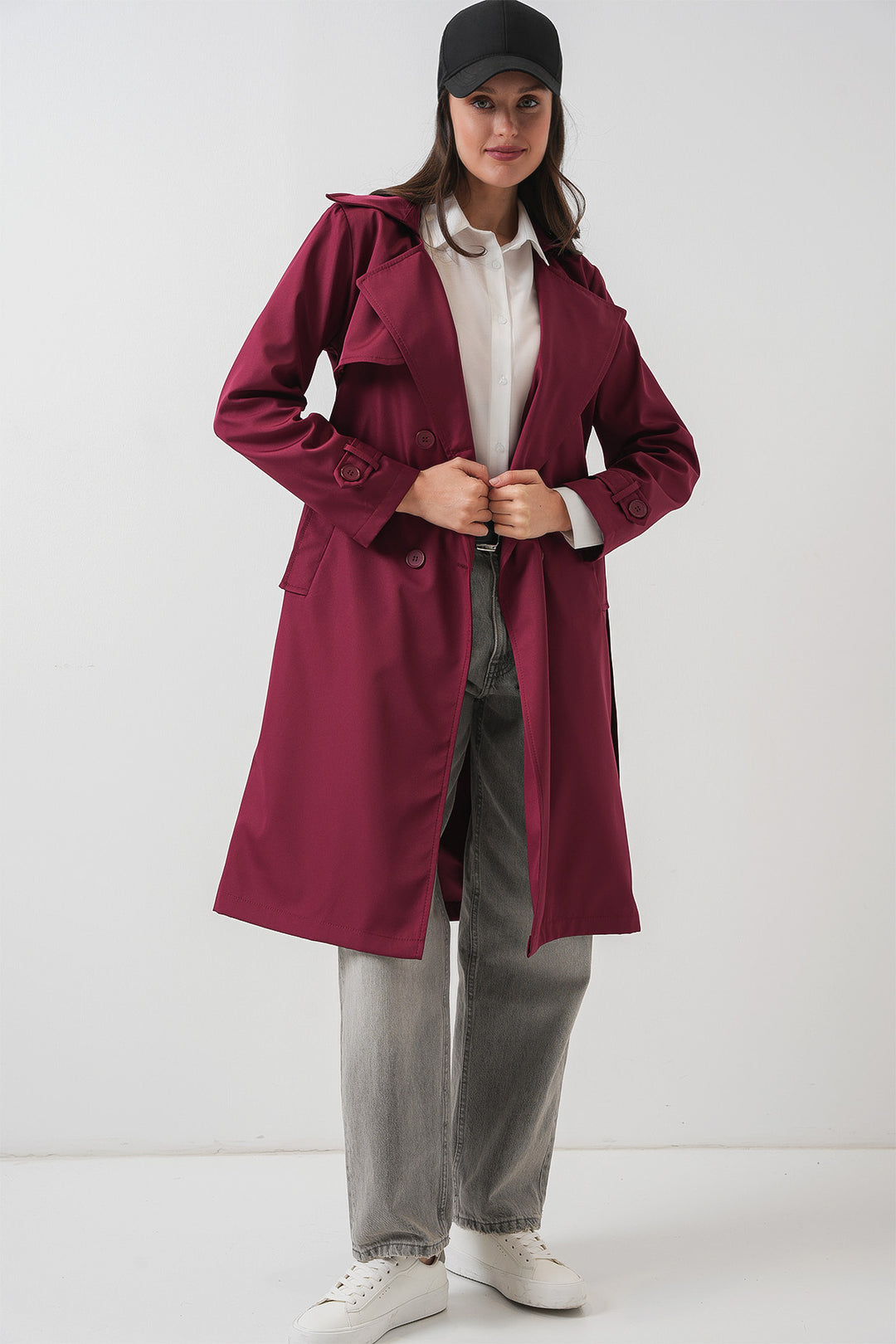 Bigdart Trench-coat à col croisé 5918 - Bordeaux