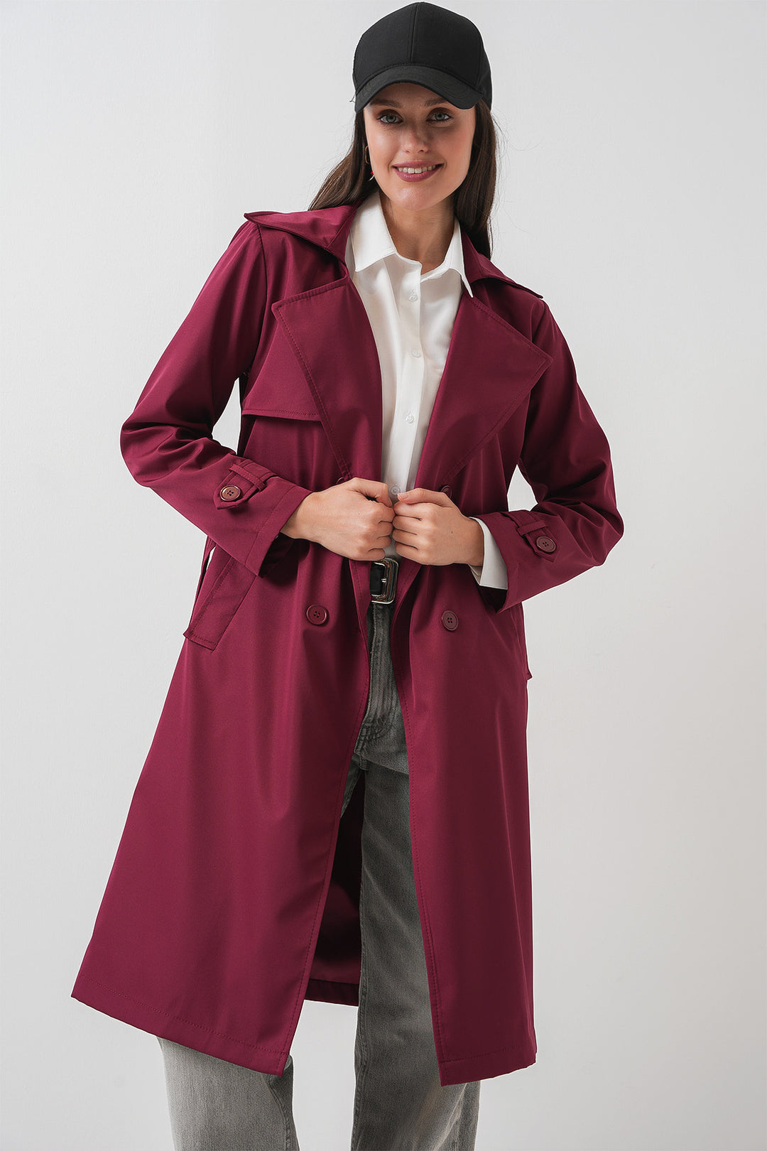 Bigdart Trench-coat à col croisé 5918 - Bordeaux