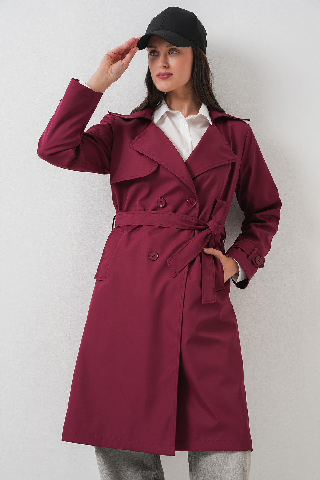 Bigdart Trench-coat à col croisé 5918 - Bordeaux
