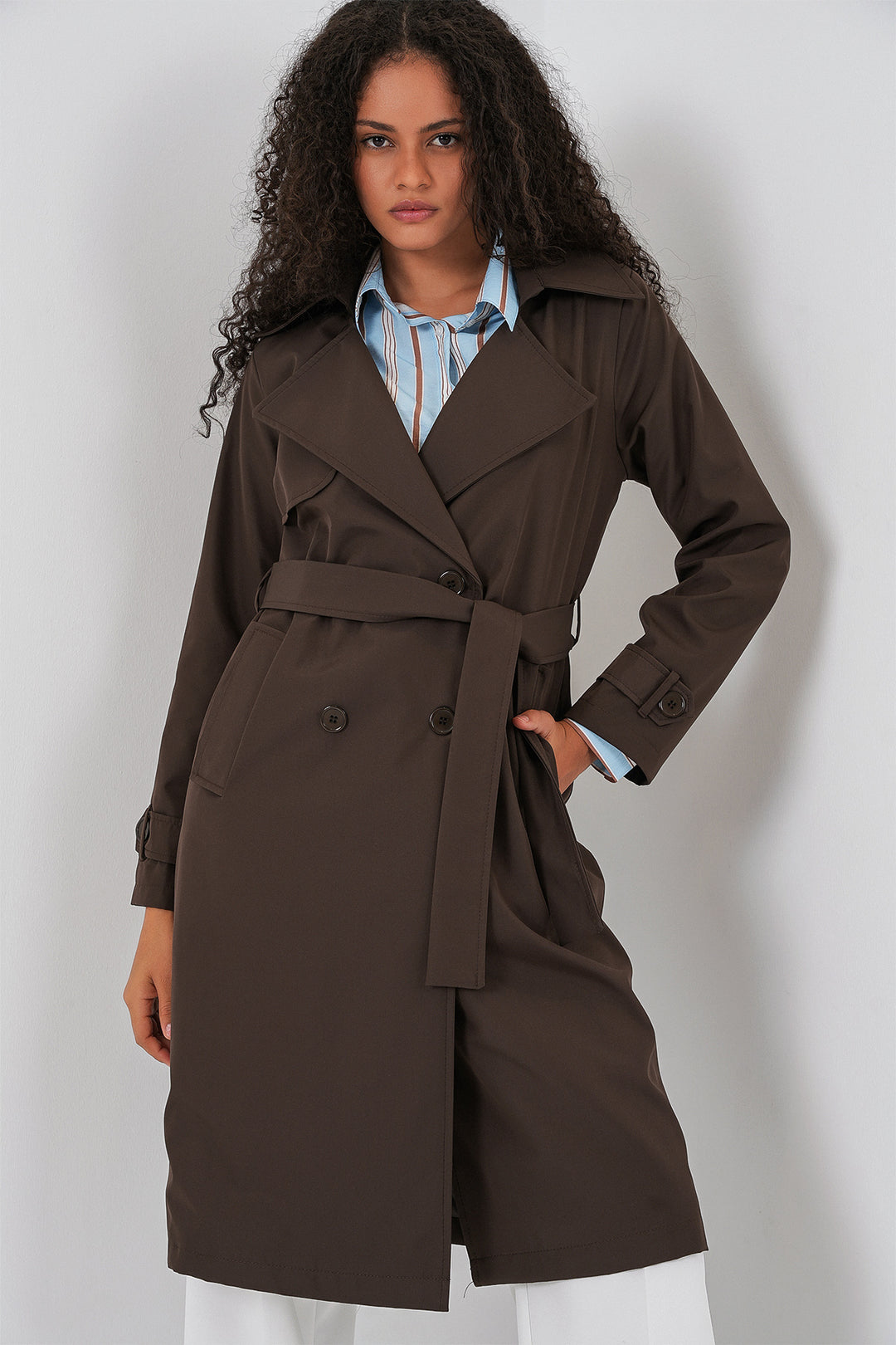 Bigdart Trench-coat croisé 5918 - Marron clair
