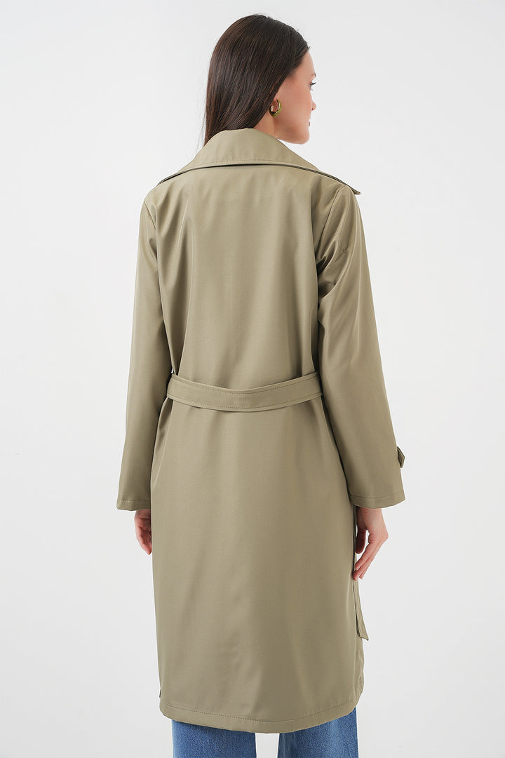 Bigdart Trench-coat à col croisé 5918 - Vert amande