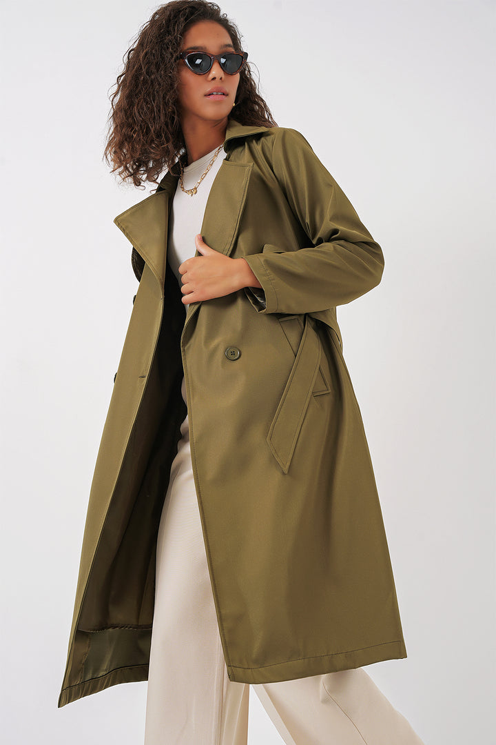 Bigdart 5918 Trench Coat à Col Croisé - Kaki