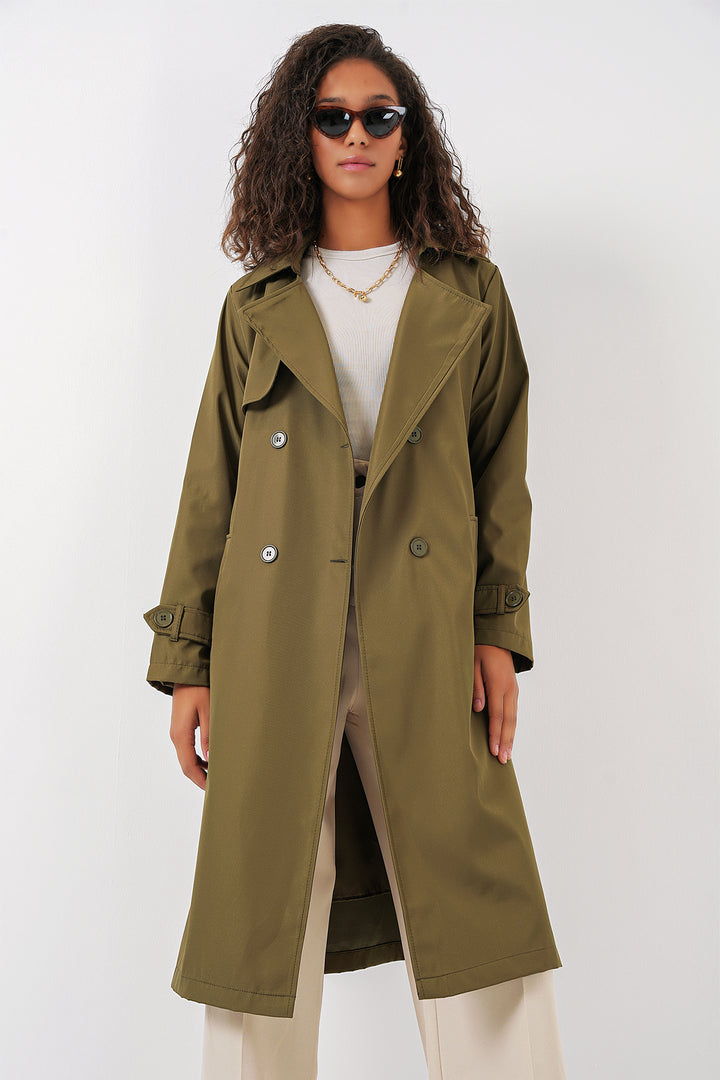 Bigdart 5918 Trench Coat à Col Croisé - Kaki