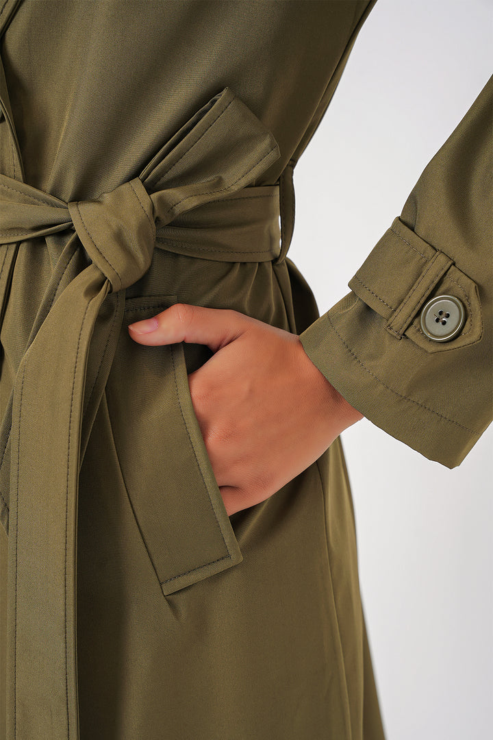 Bigdart 5918 Trench Coat à Col Croisé - Kaki