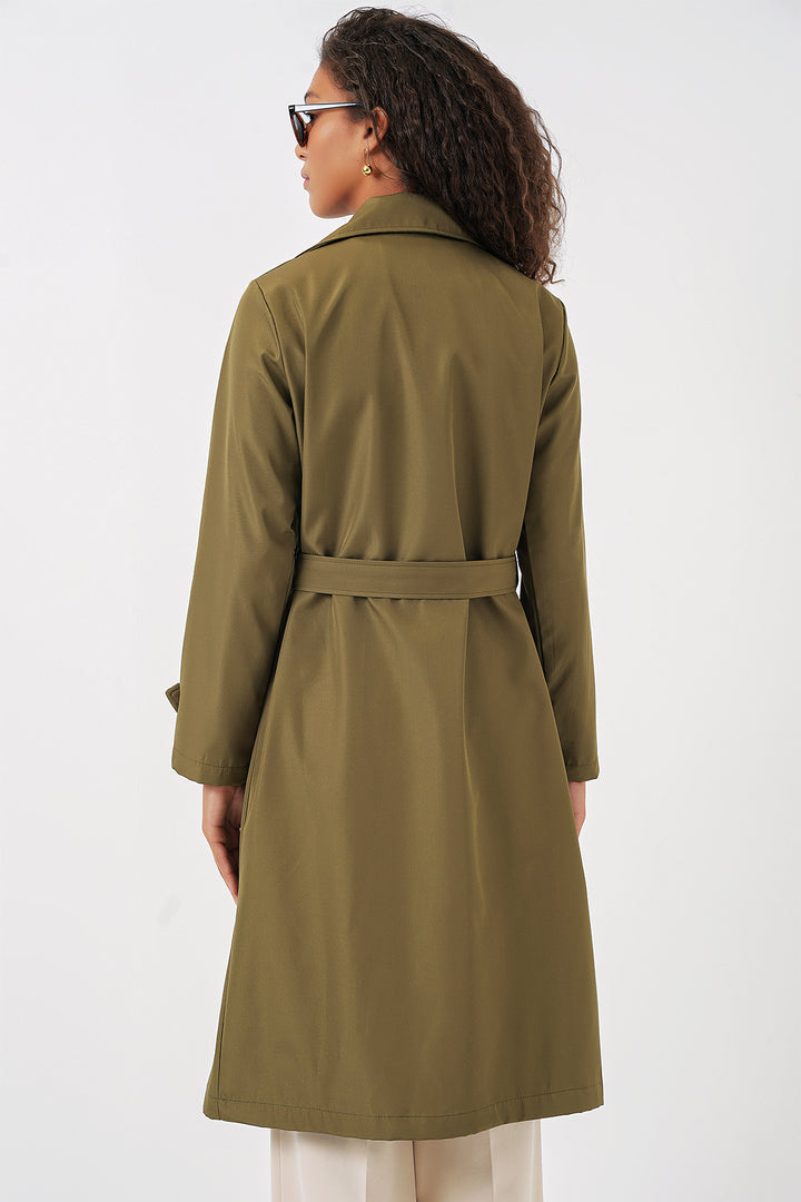 Bigdart 5918 Trench Coat à Col Croisé - Kaki