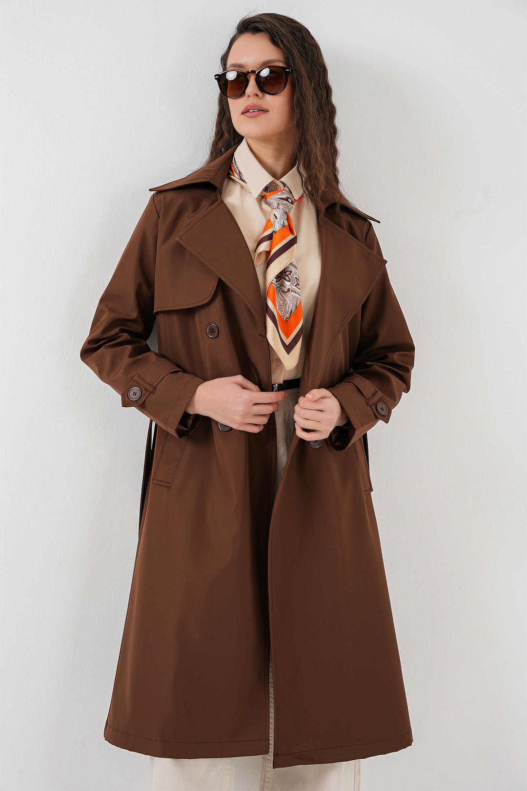 Bigdart Trench-coat à col croisé 5918 - Marron