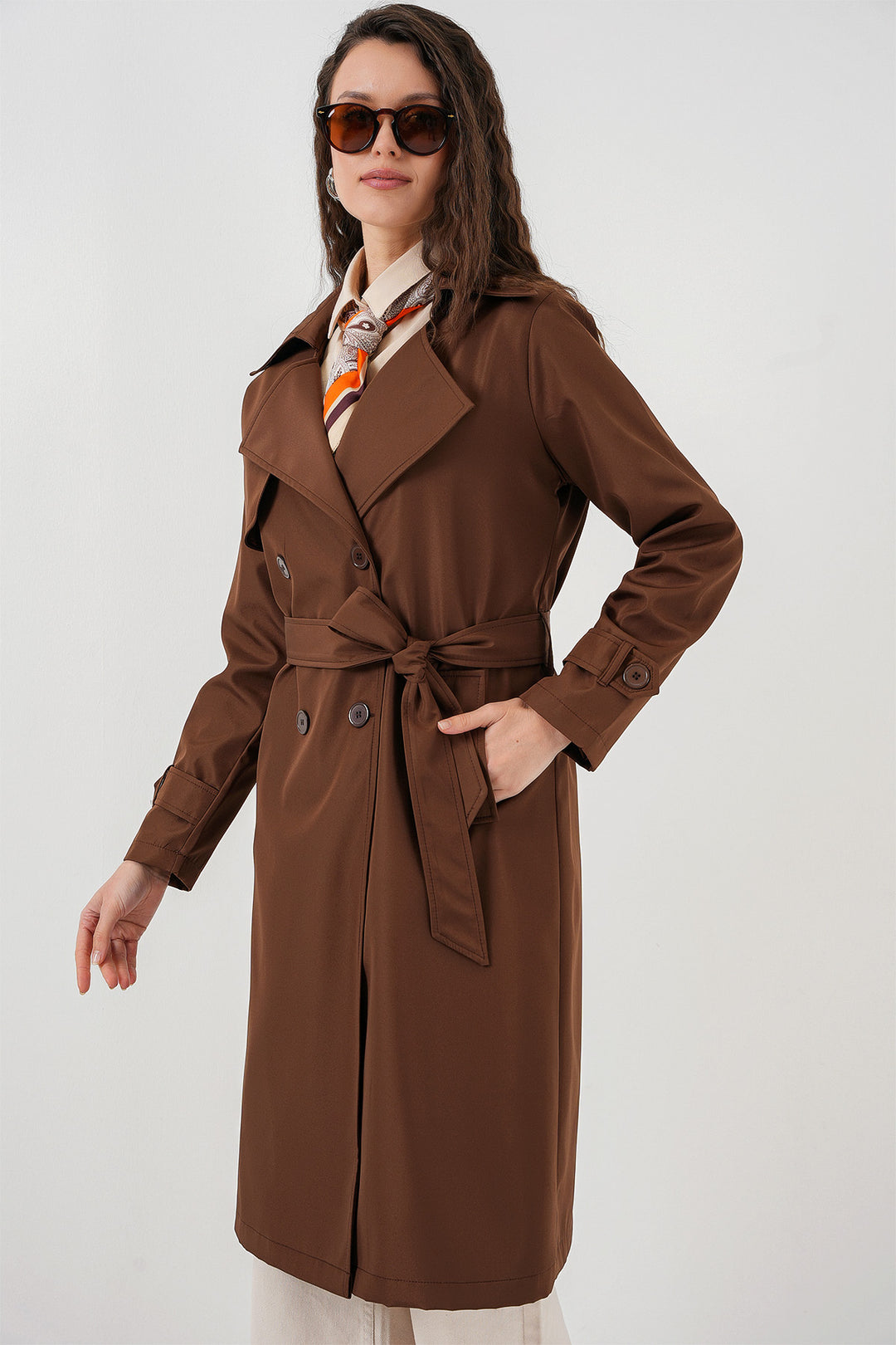 Bigdart Trench-coat à col croisé 5918 - Marron