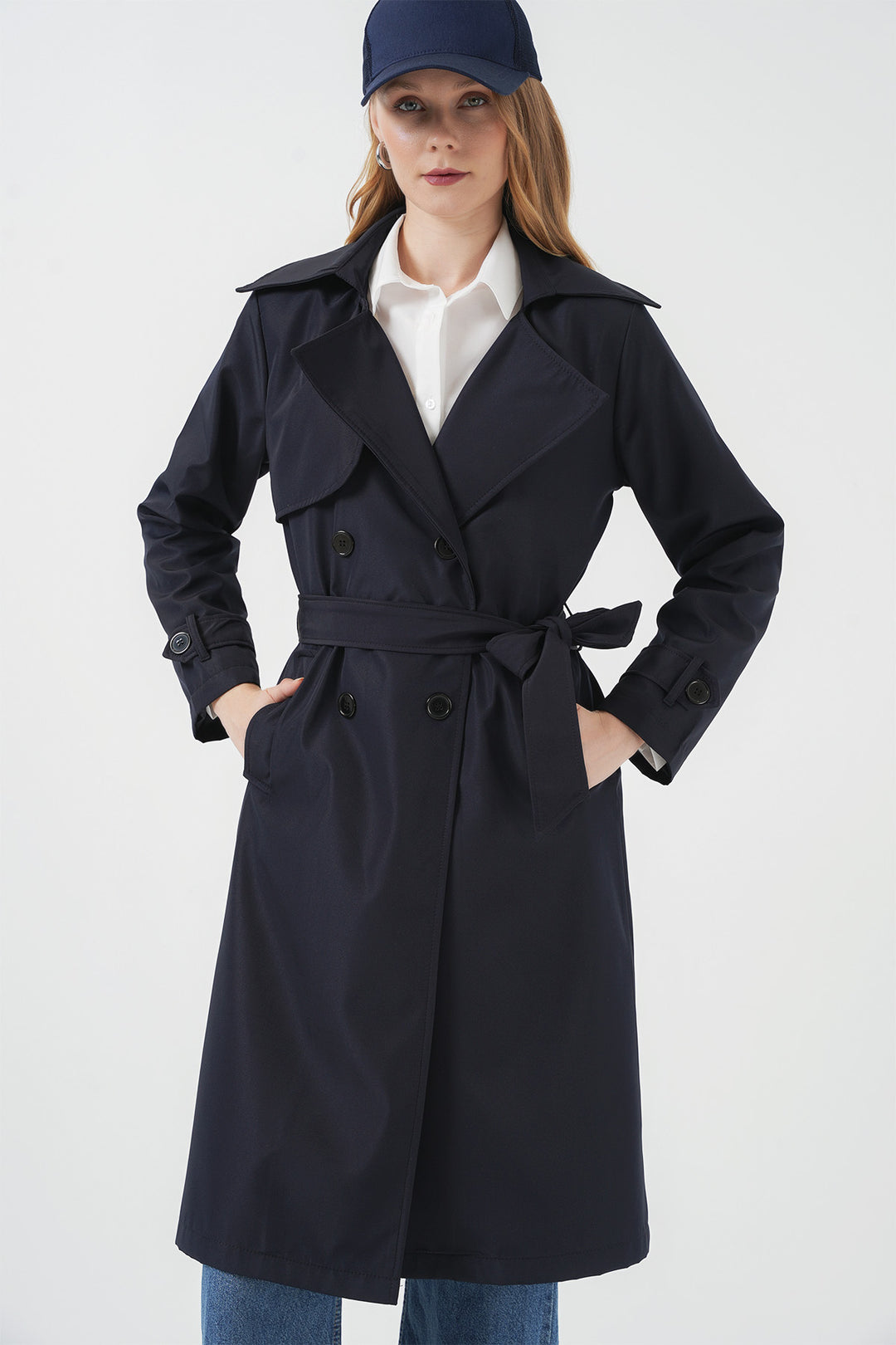 Bigdart 5918 Veste trench croisée - Bleu marine