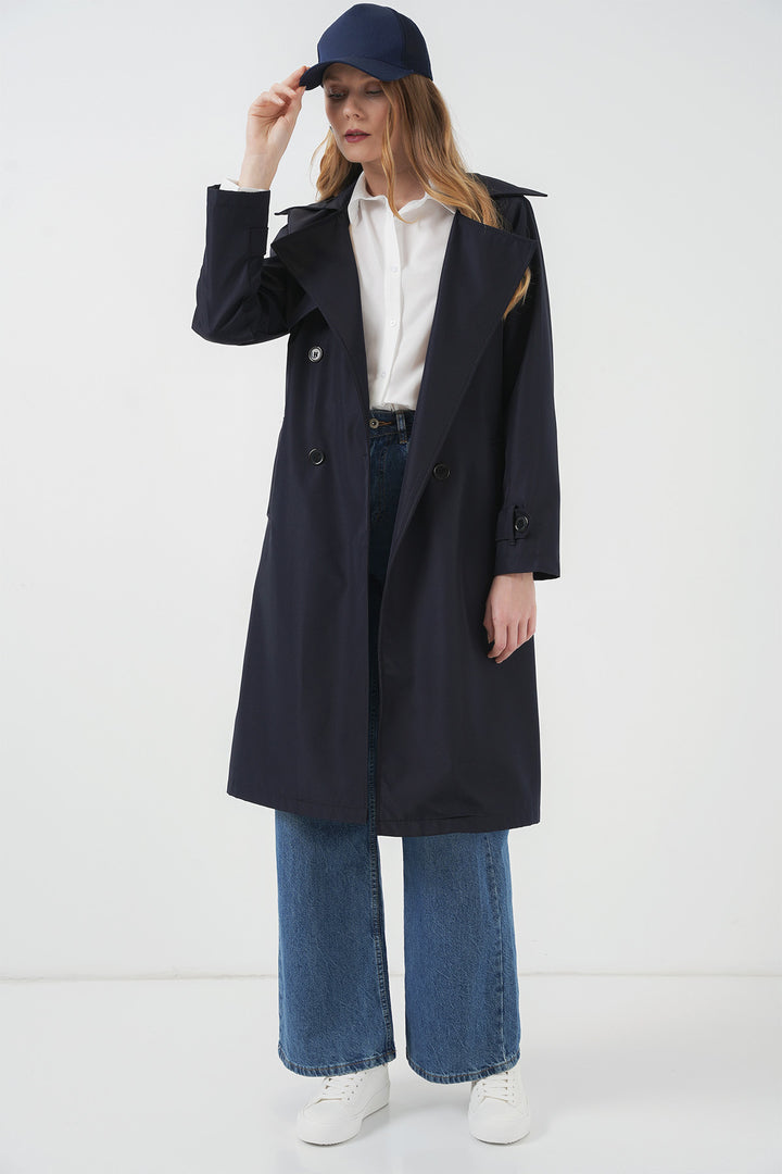 Bigdart 5918 Veste trench croisée - Bleu marine