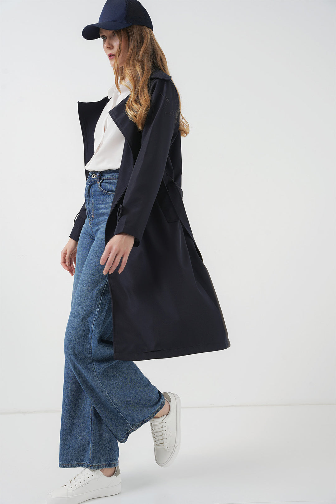 Bigdart 5918 Veste trench croisée - Bleu marine