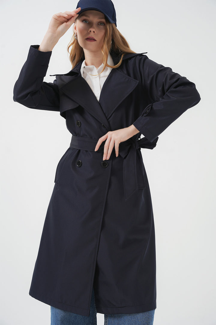 Bigdart 5918 Veste trench croisée - Bleu marine