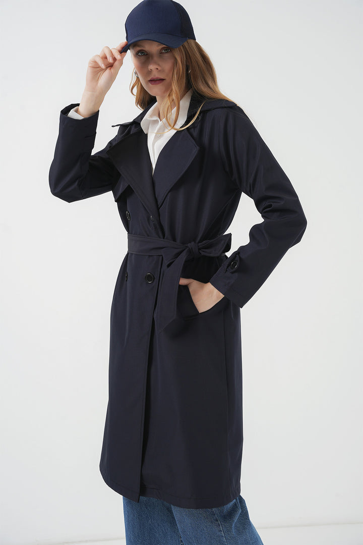 Bigdart 5918 Veste trench croisée - Bleu marine
