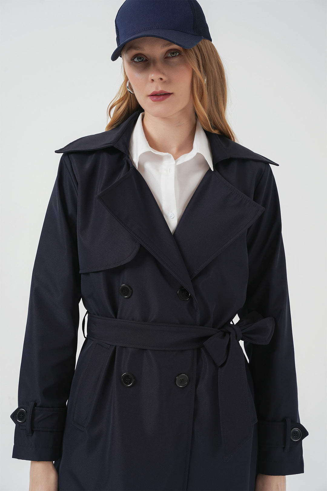 Bigdart 5918 Veste trench croisée - Bleu marine