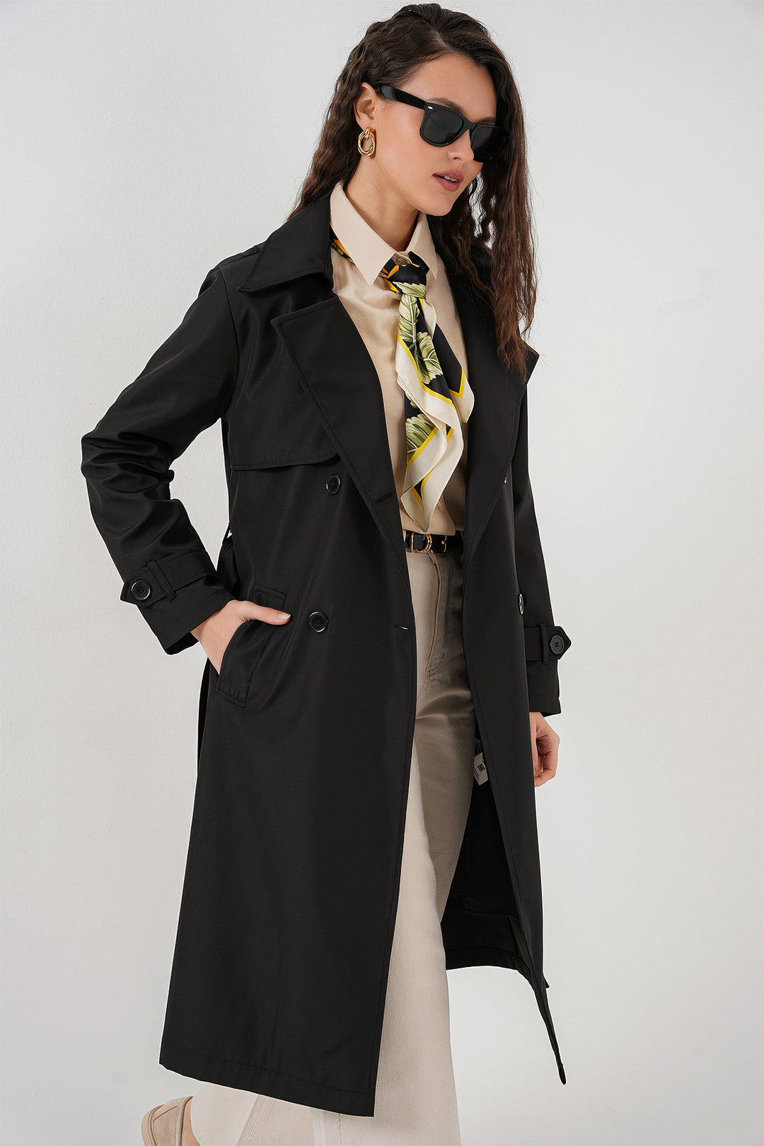 Bigdart 5918 Trench-coat à col croisé - Noir