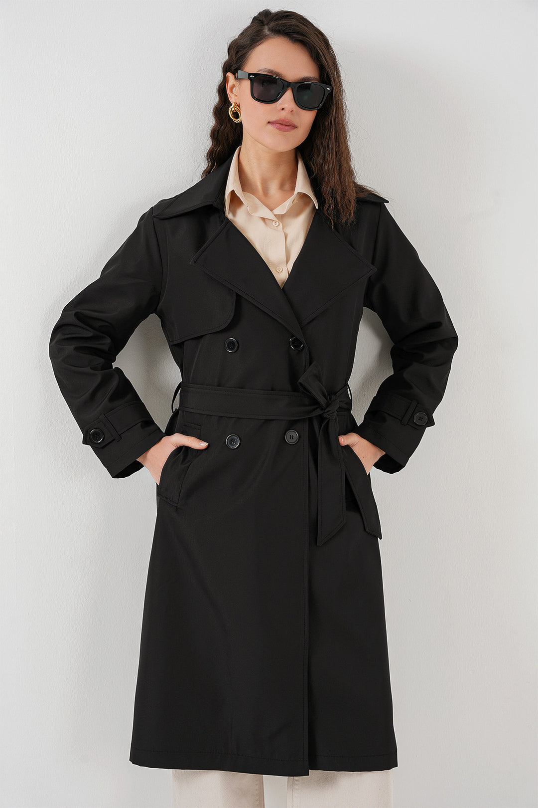 Bigdart 5918 Trench-coat à col croisé - Noir