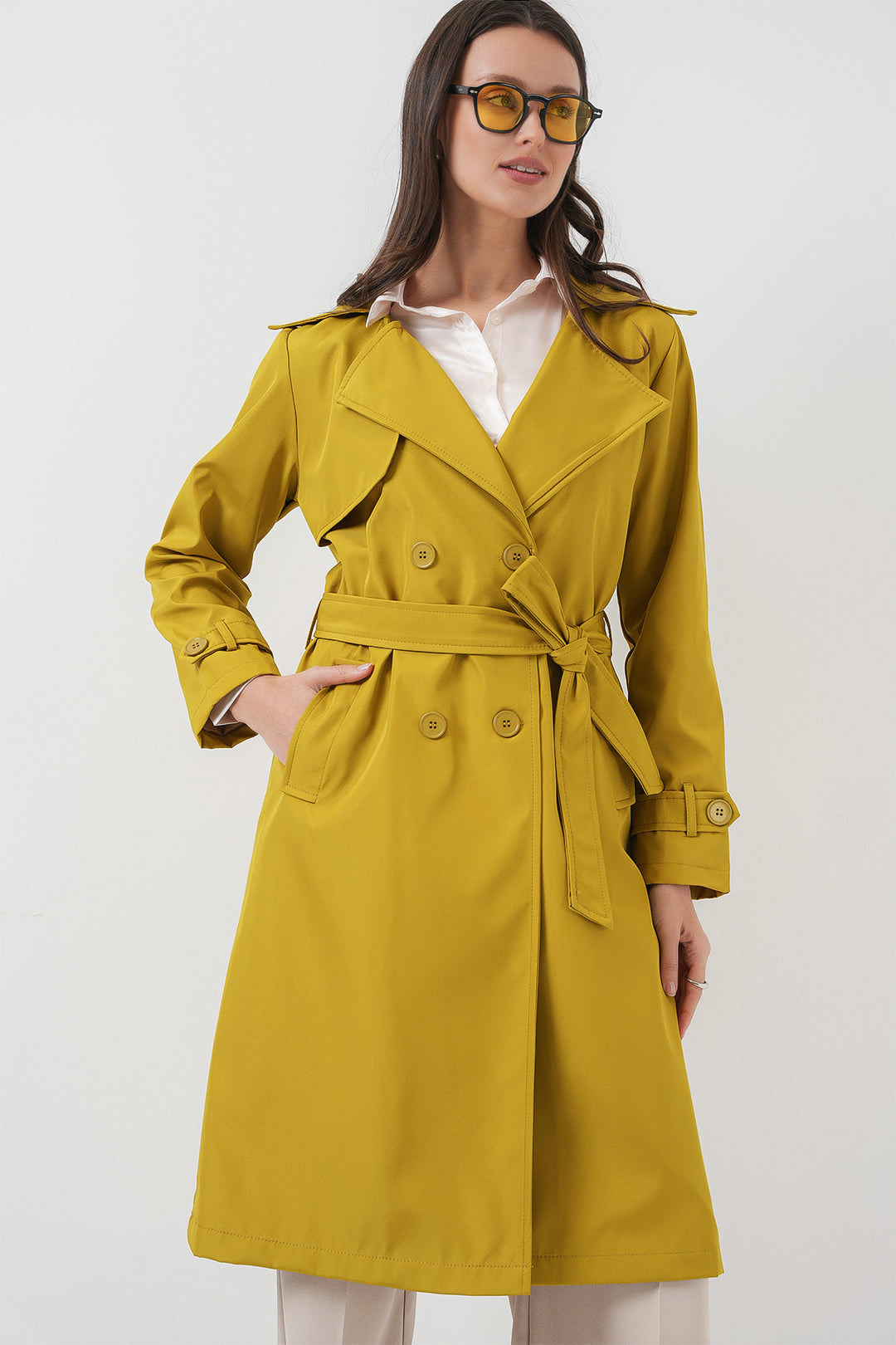 Bigdart Trench-coat à col croisé 5918 - yağ Vert