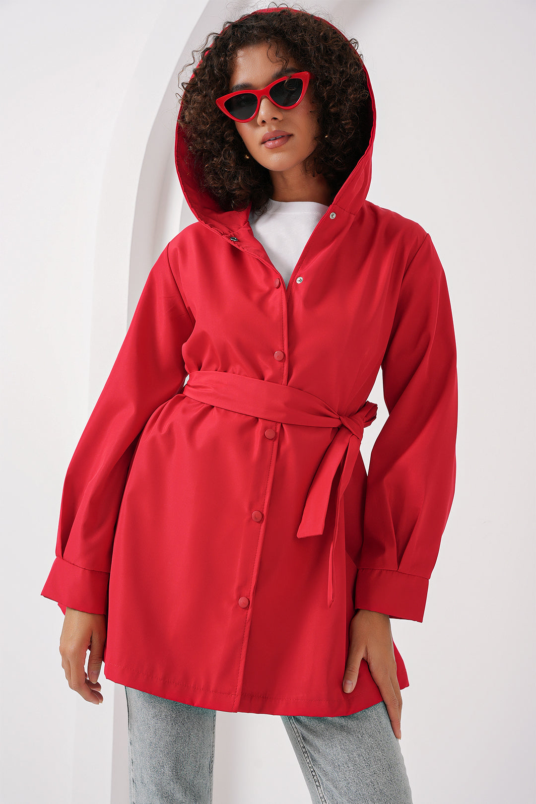 Bigdart 5934 Trench à capuche - Rouge