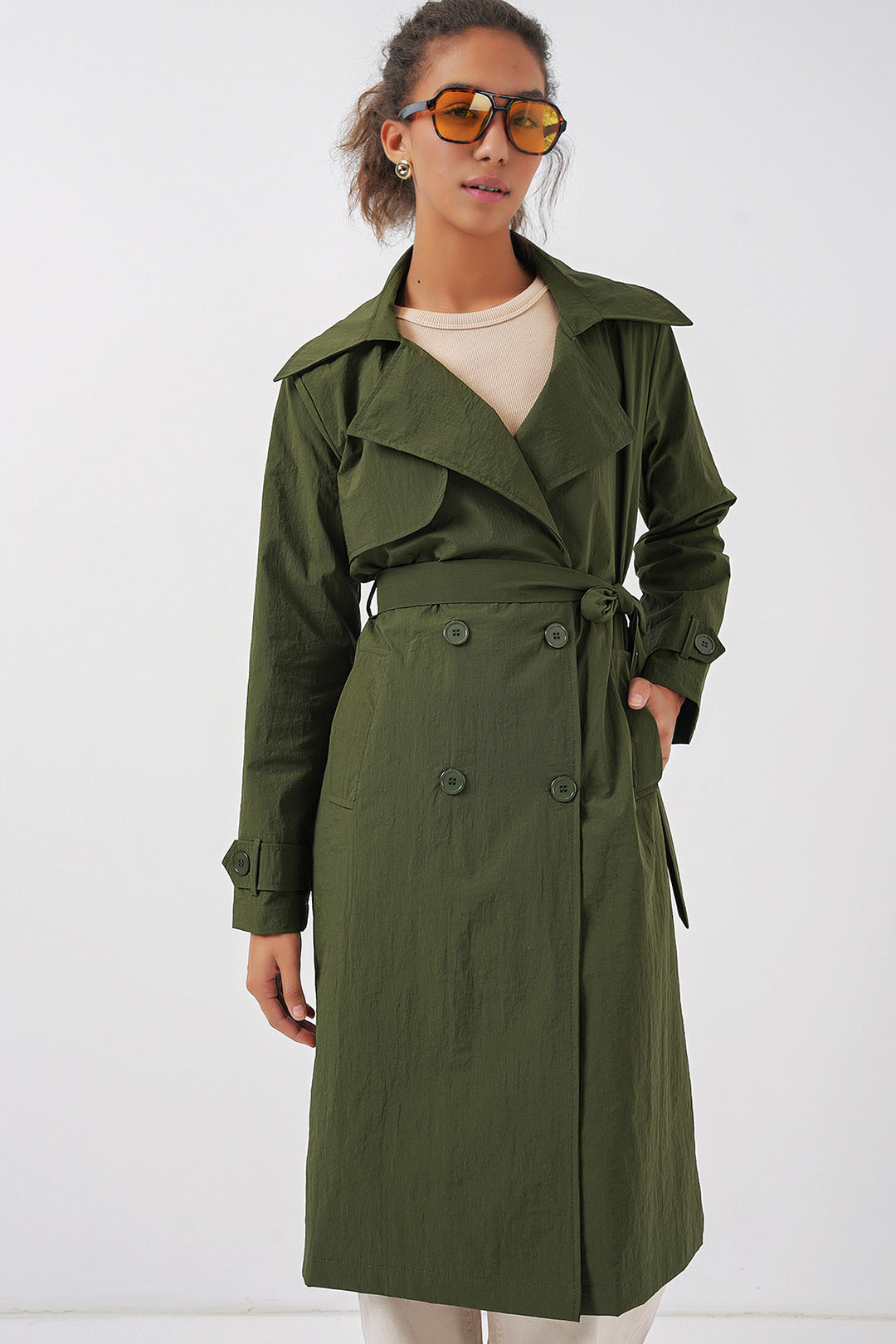 Bigdart Trench-coat à col croisé 5938 - Kaki
