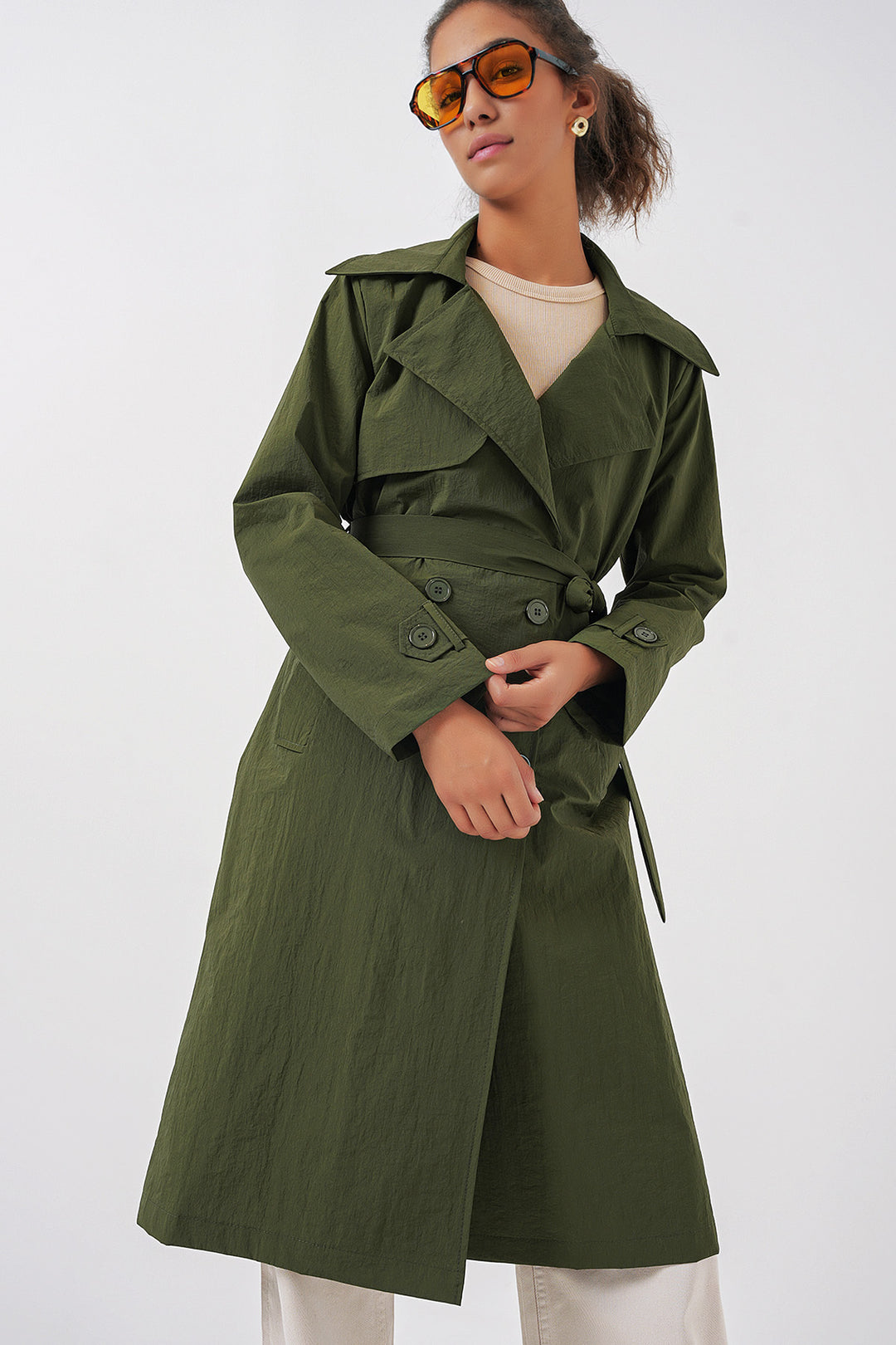 Bigdart Trench-coat à col croisé 5938 - Kaki