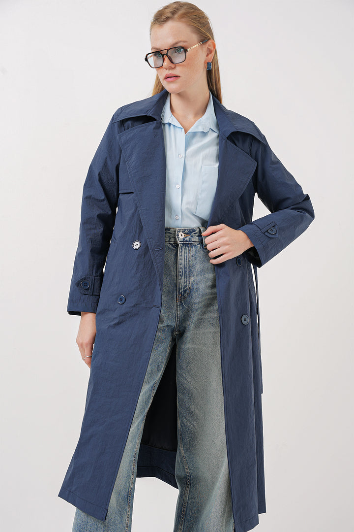 Bigdart Trench-coat à col croisé 5938 - Bleu marine