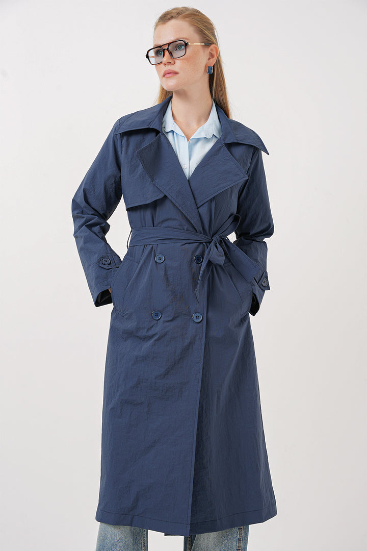 Bigdart Trench-coat à col croisé 5938 - Bleu marine