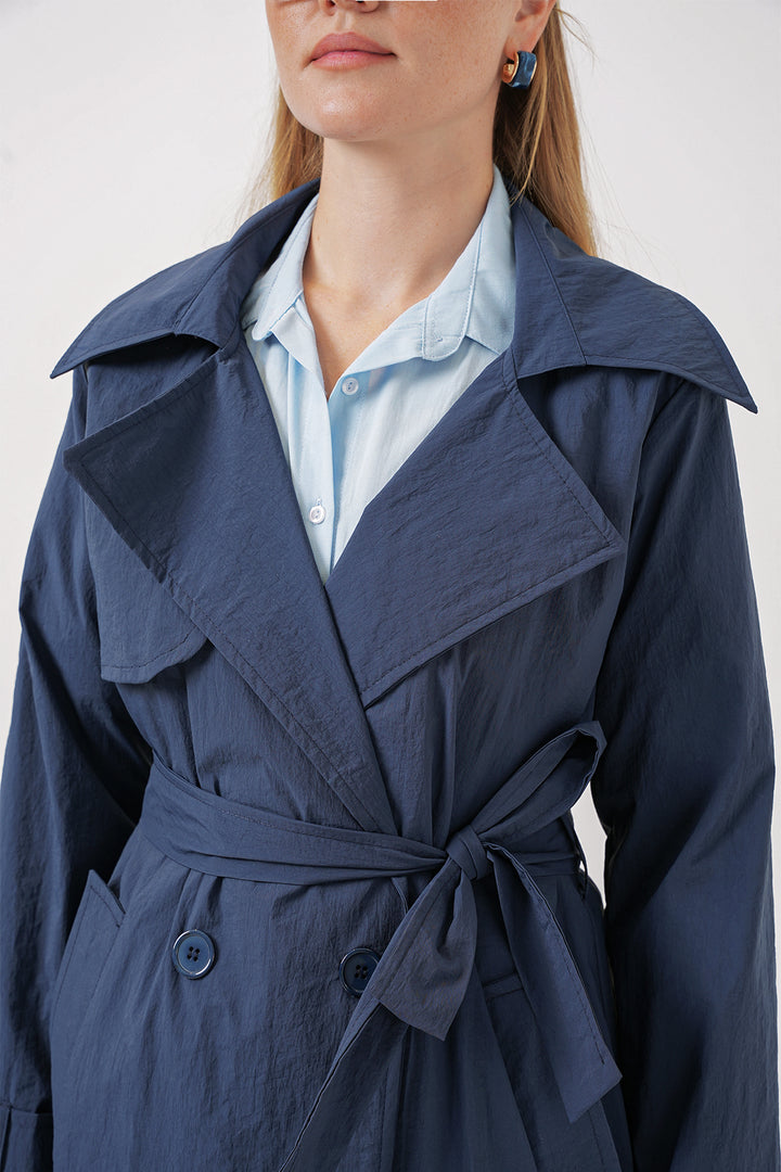 Bigdart Trench-coat à col croisé 5938 - Bleu marine