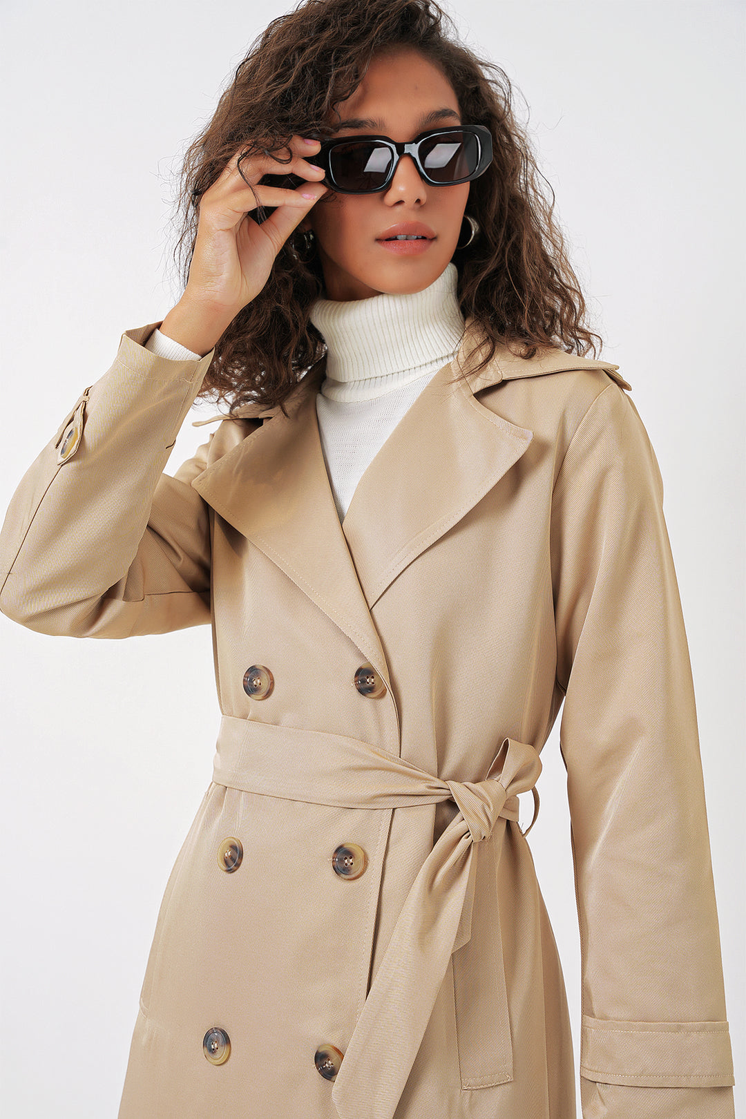 Bigdart 5940 Manteau long croisé pour femmes - Beige