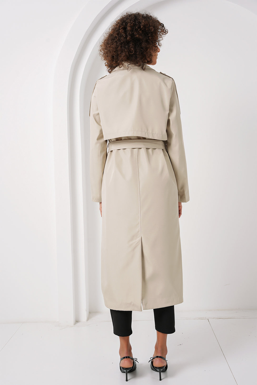 Bigdart 5941 Trench-coat croisé long - taş