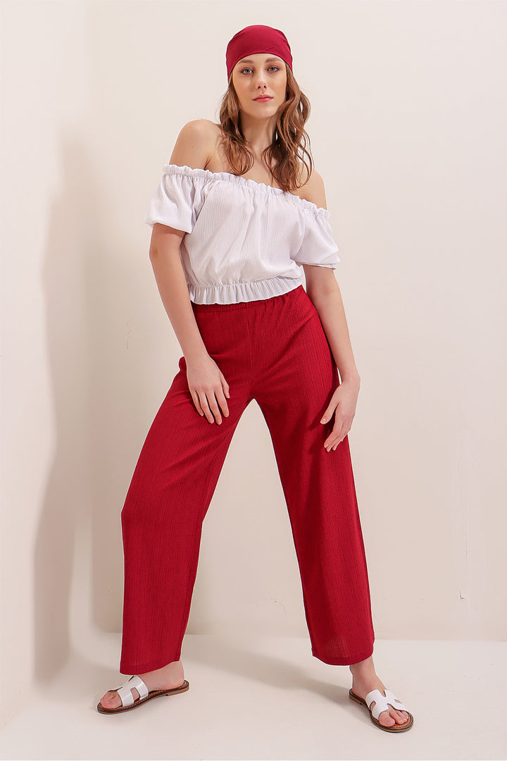 Bigdart 6543 Pantalon tricoté - Rouge
