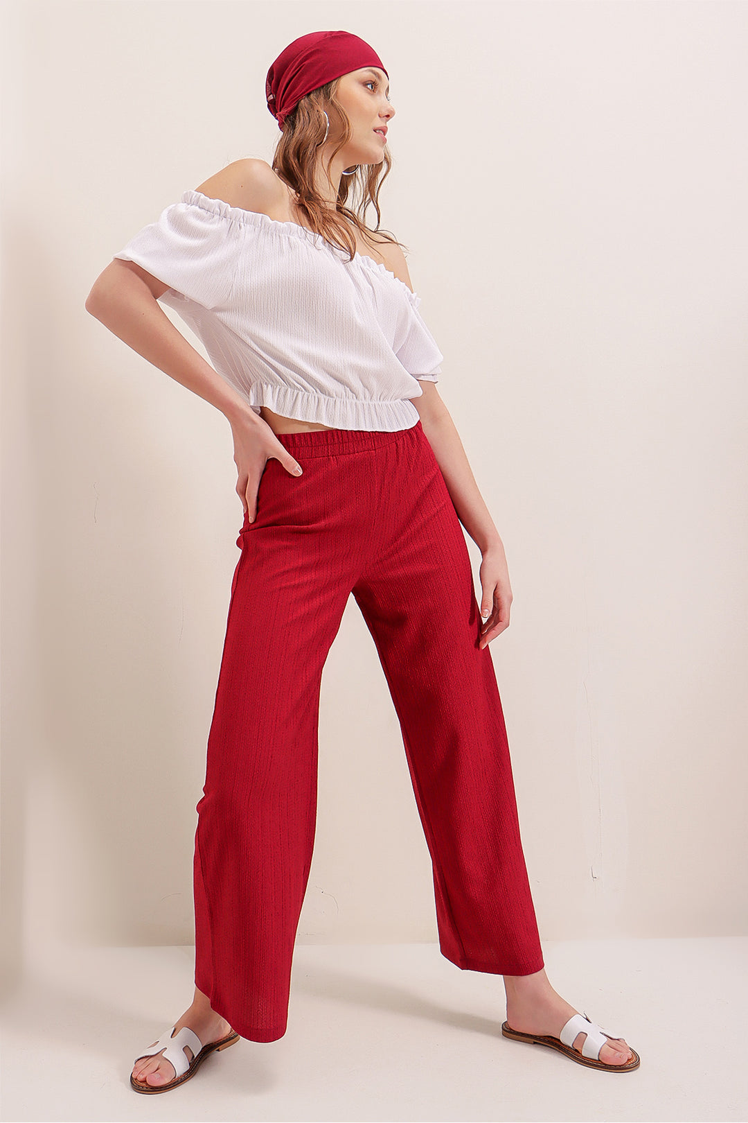 Bigdart 6543 Pantalon tricoté - Rouge