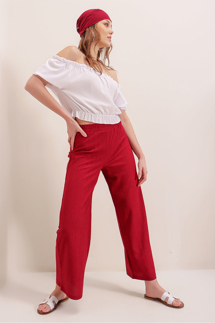 Bigdart 6543 Pantalon tricoté - Rouge
