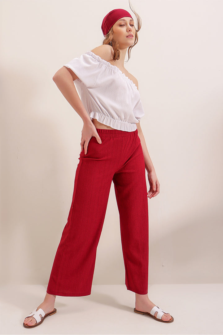 Bigdart 6543 Pantalon tricoté - Rouge