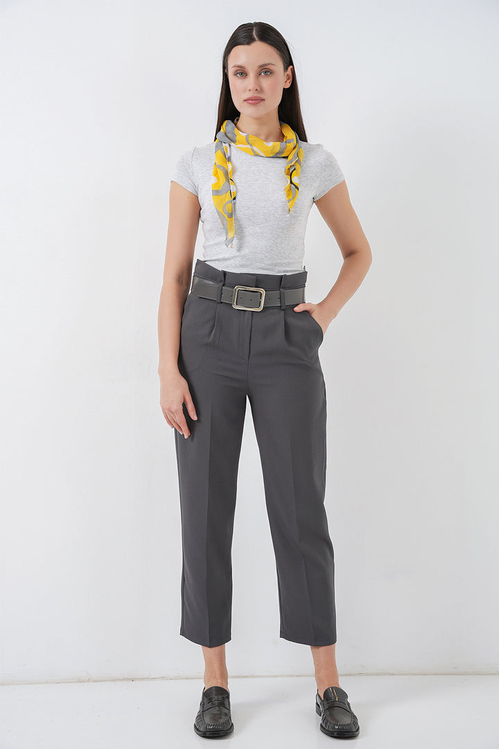 Bigdart Pantalon en Tissu avec Ceinture 6556 - Anthracite