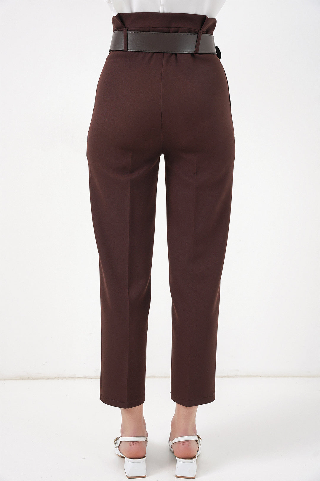 Bigdart 6556 Pantalon en Tissu Ceinturé - Marron