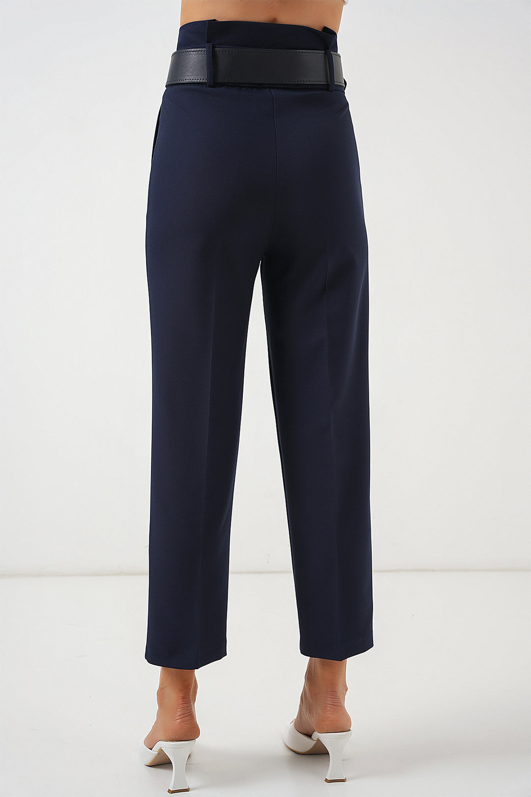 Bigdart Pantalon en tissu avec ceinture 6556 - Bleu marine