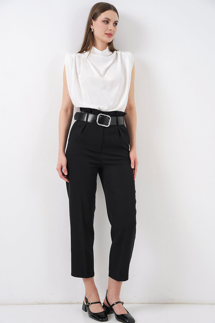 Bigdart 6556 Pantalon en Tissu Ceinturé - Noir