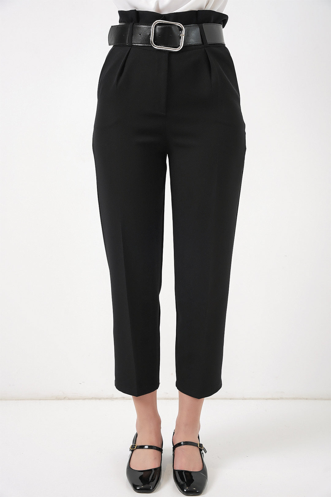 Bigdart 6556 Pantalon en Tissu Ceinturé - Noir