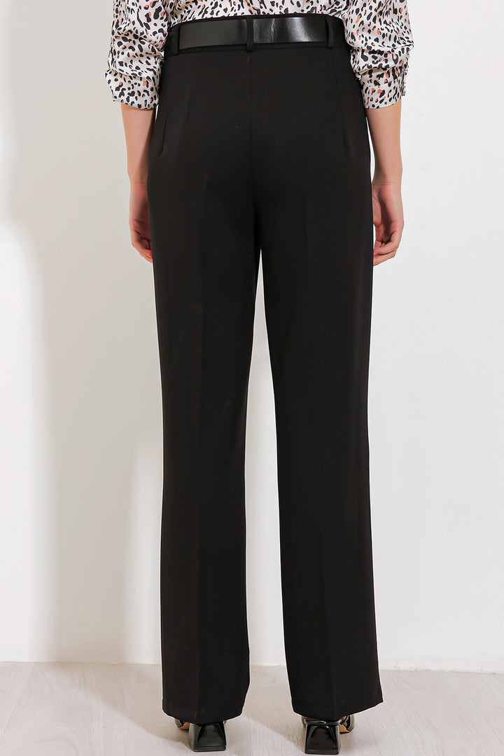 Bigdart Pantalon en tissu taille haute noir pour femme 6584 - Noir