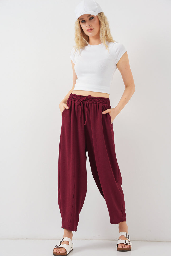 Bigdart 6591 Pantalon Sarouel Tissé - Bordeaux
