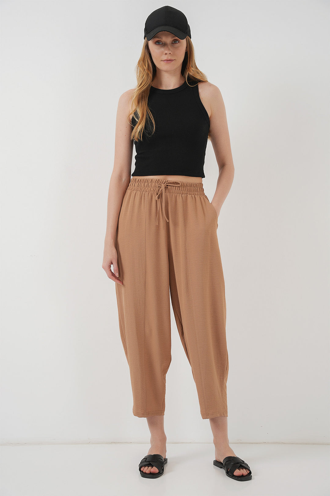Bigdart 6591 Pantalon Sarouel Tissé - Camel