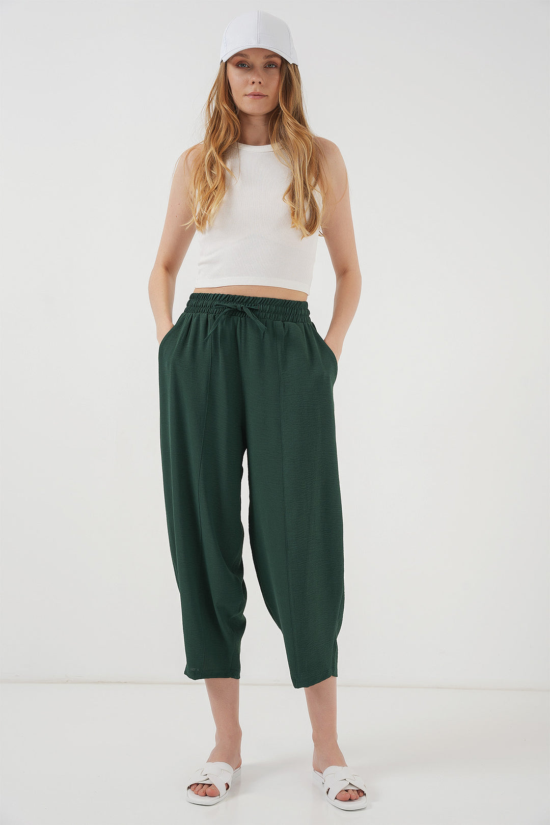 Bigdart 6591 Pantalon Sarouel Tissé - Émeraude Vert