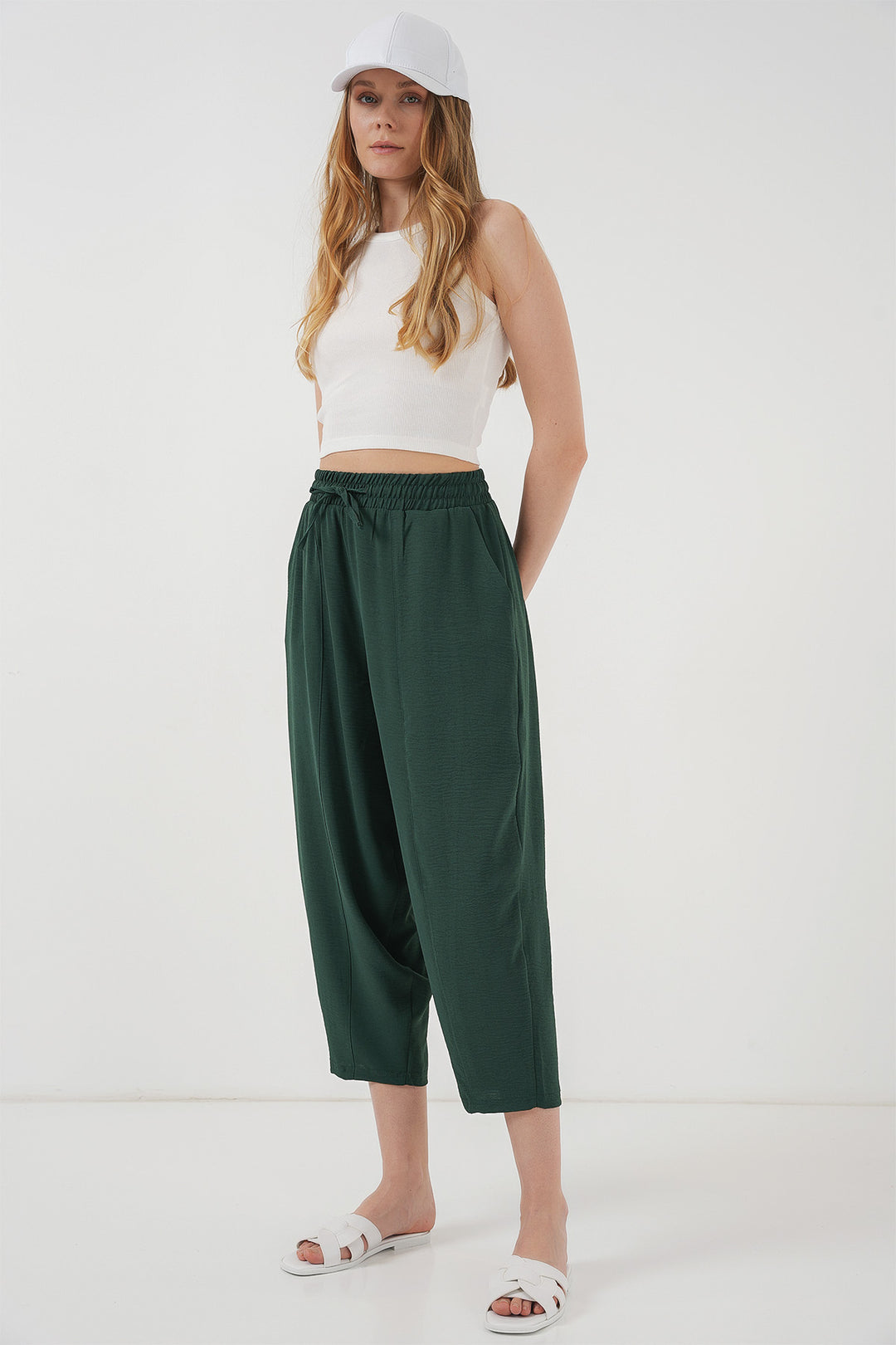 Bigdart 6591 Pantalon Sarouel Tissé - Émeraude Vert