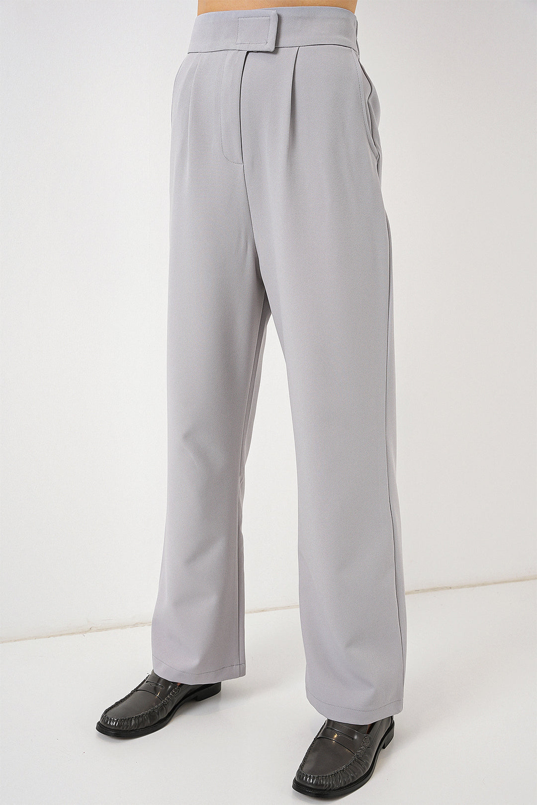 Bigdart Pantalon en tissu taille haute 6612 - Gris