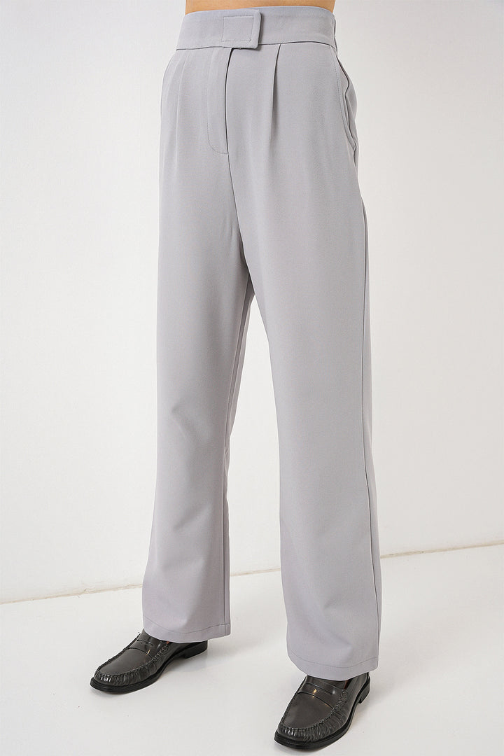 Bigdart Pantalon en tissu taille haute 6612 - Gris