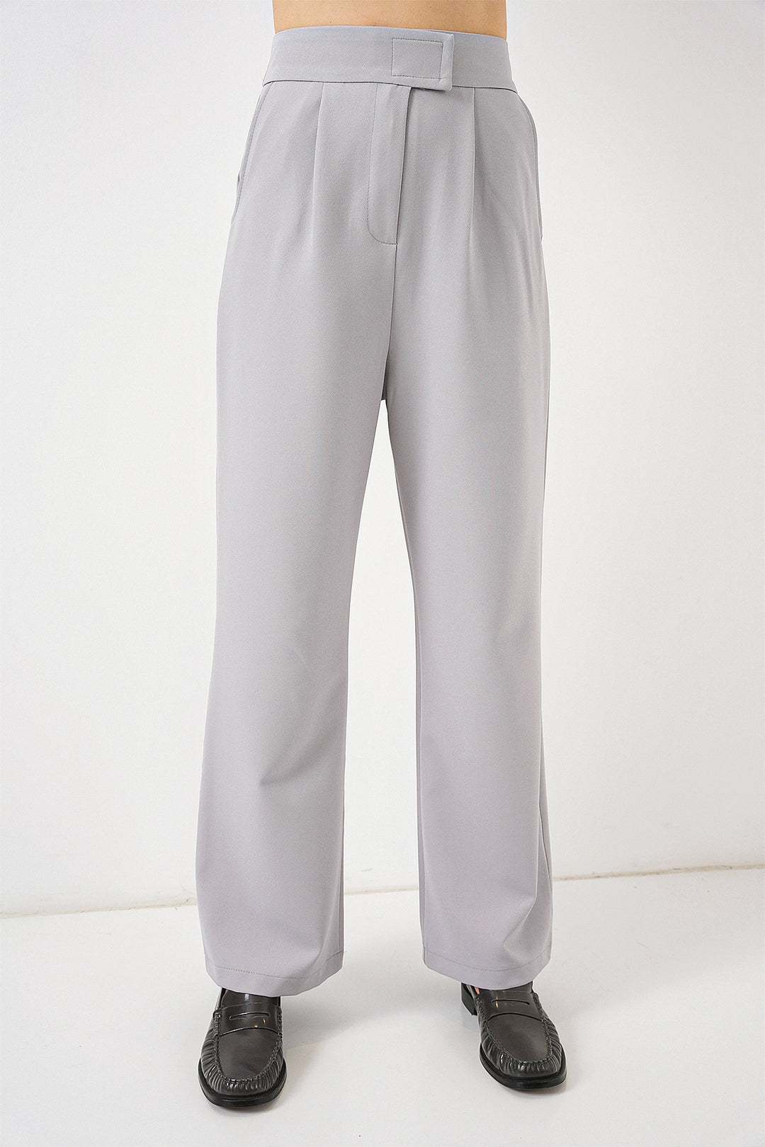 Bigdart Pantalon en tissu taille haute 6612 - Gris