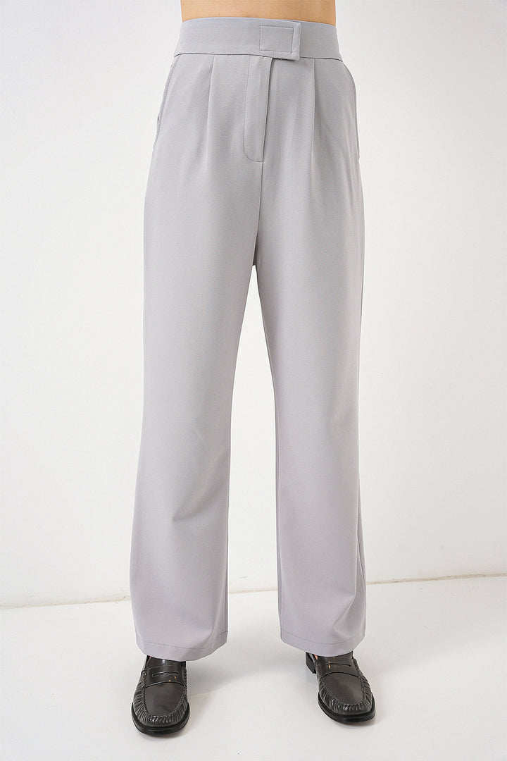 Bigdart Pantalon en tissu taille haute 6612 - Gris