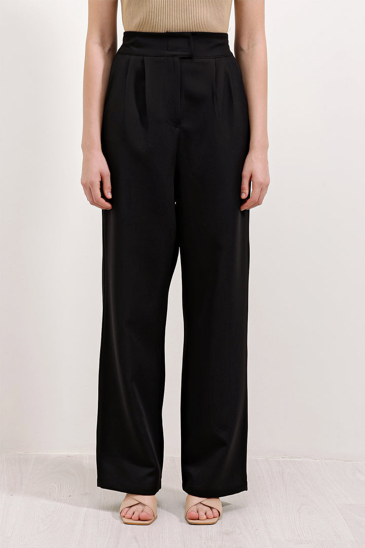 Bigdart Pantalon en tissu taille haute noir pour femme 6612 - Noir